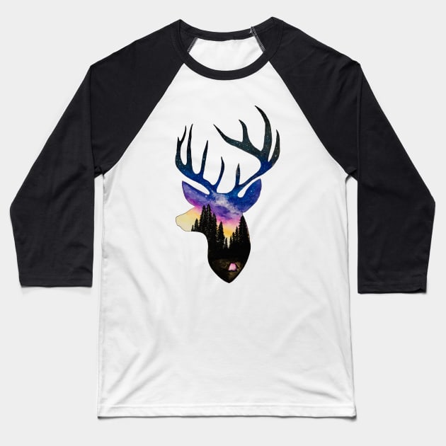 Camping Baseball T-Shirt by Whettpaint